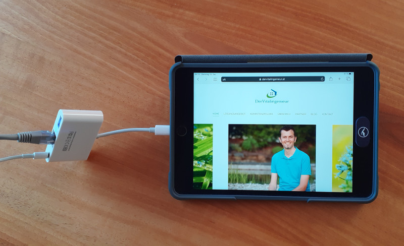 Mit Kabel statt WLAN am Smartphone+Tablet surfen