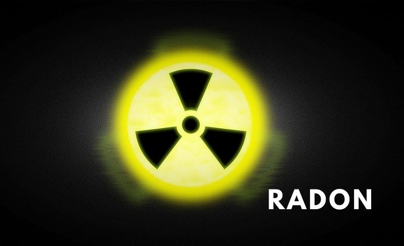 Zeichen für Radioaktivität und Radon